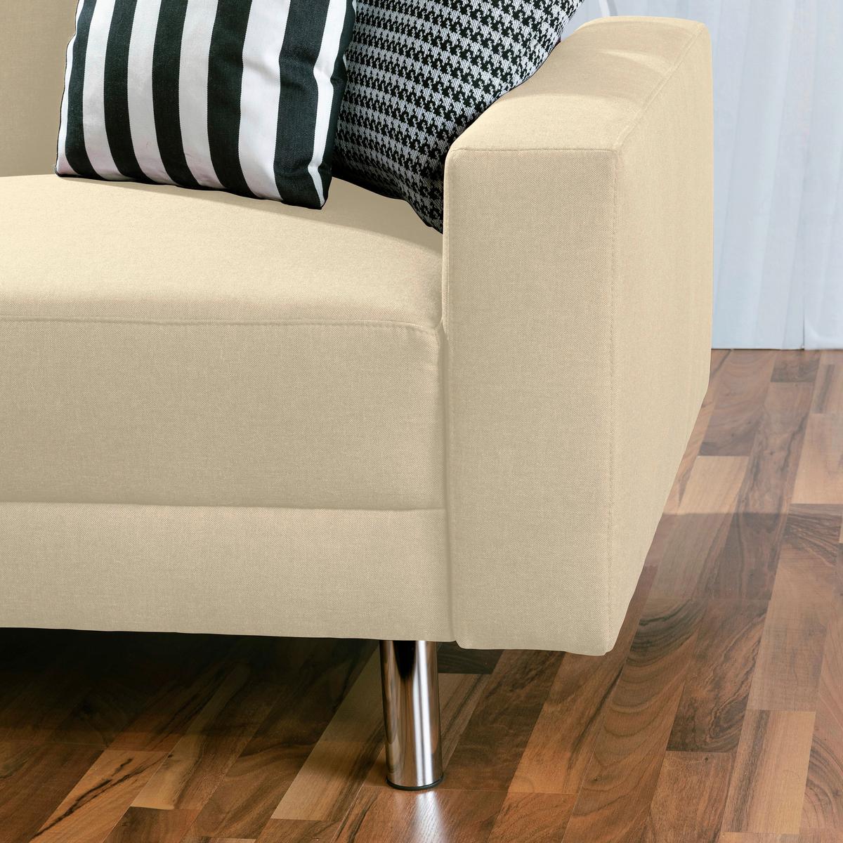 Ecksofa mit Schlaffunktion Just Fashion Beige - Chromfarben/Beige, KONVENTIONELL, Textil (152/230cm) - Max Winzer
