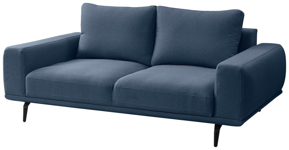 2-sitzer-sofa Selene Dunkelblau, B: 202 Cm - Schwarz/Dunkelblau, MODERN, Textil (202/89/115cm) - MID.YOU