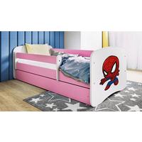 Kinder-/Juniorbett Babydreams Weiß/Pink B: 80cm - Pink/Birkefarben, MODERN, Holz/Holzwerkstoff (80/160cm) - MID.YOU