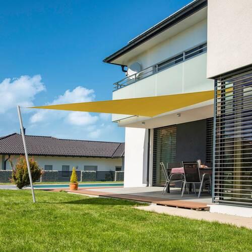 Sonnensegel Dreieckig 5x5x5 m - Gelb, Basics, Kunststoff (500/500/500cm)