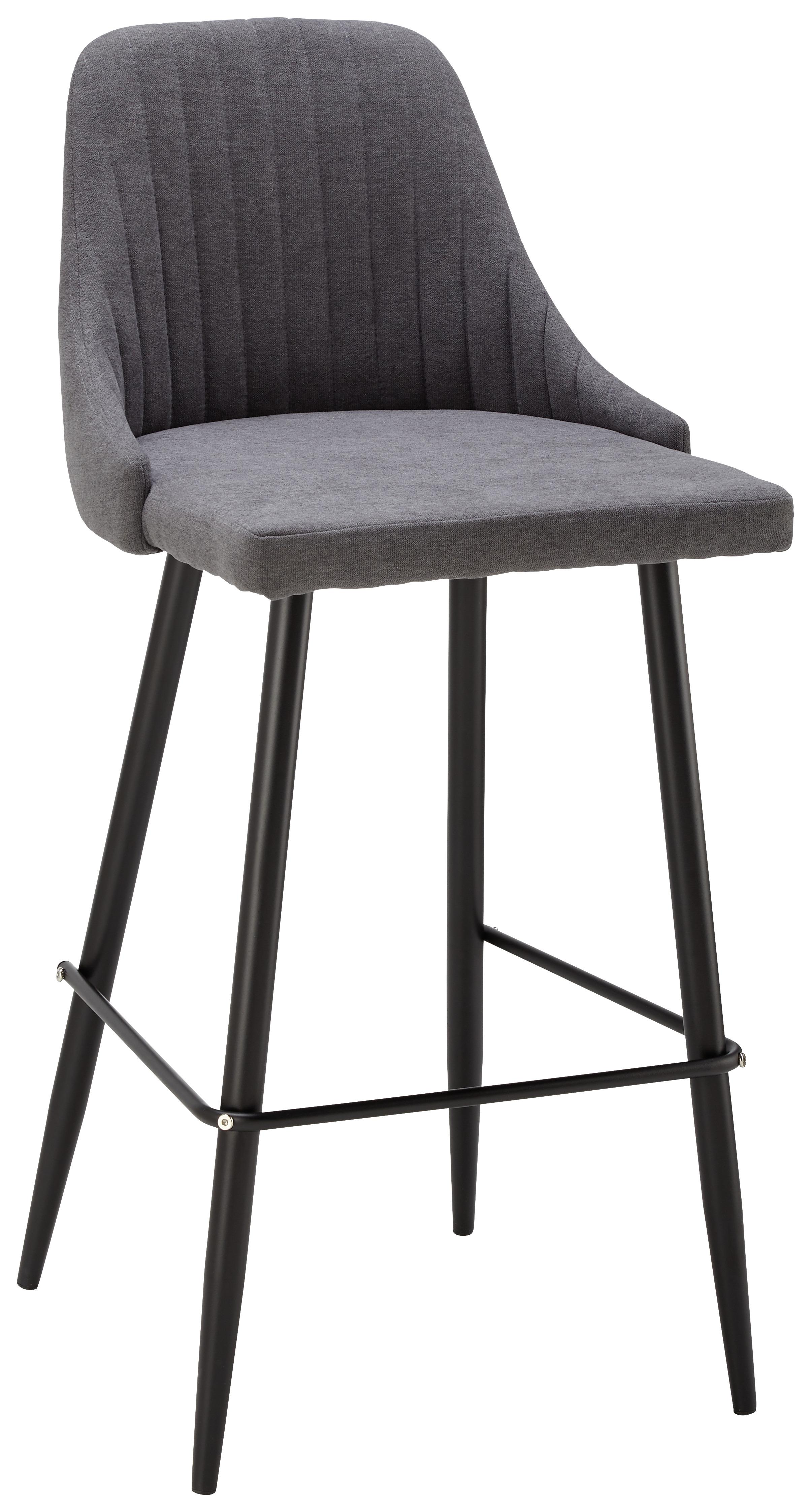 Barová Židle Seko - černá/tmavě šedá, Moderní, kov/dřevo (50/105/55cm) - Modern Living