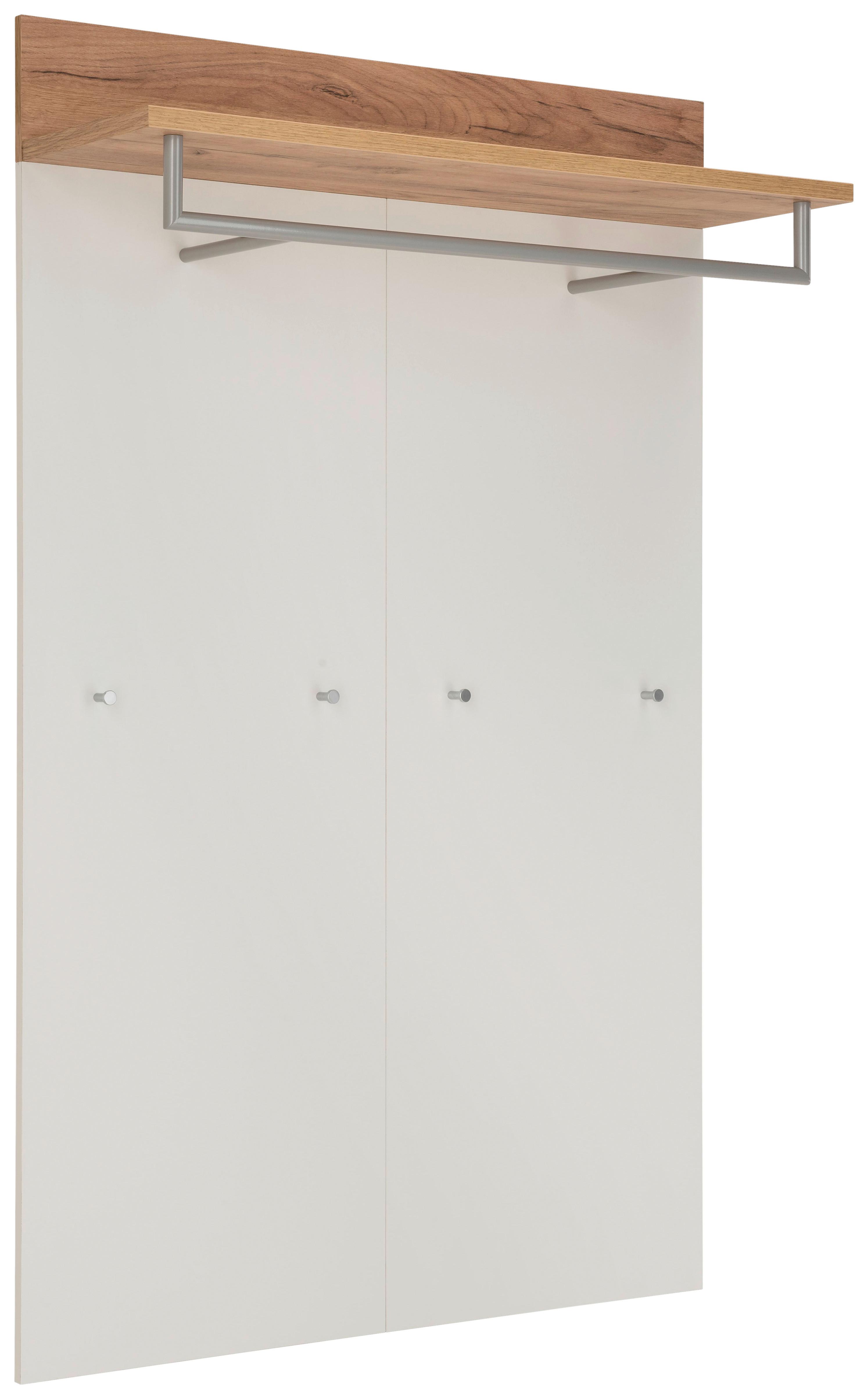 Garderobenpaneel Gw-Topix Weiß mit Hutablage B: 96 cm - Eichefarben/Weiß, MODERN, Holzwerkstoff (96/147/29cm) - Germania