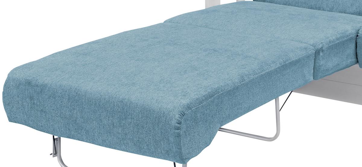 Schlafsofa Mit Kiefernholz Korpus Camino, Mikrofaser - Blau/Weiß, LIFESTYLE, Holz/Textil (154/88/90cm) - Livetastic