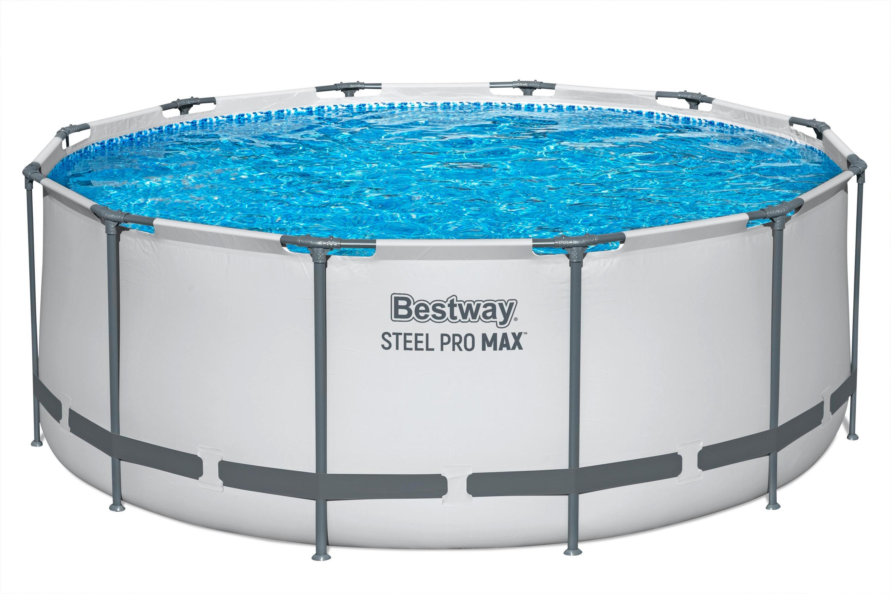 Pool Martina - Blau/Hellgrau, KONVENTIONELL, Kunststoff/Metall (366/122cm) - Bestway