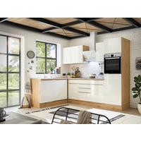 Eckküche Mit Geräten 280x170 Cm Weiß/eiche Dekor, Modern - Weiß Hochglanz/Eiche Artisan, LIFESTYLE, Holzwerkstoff (280/170cm) - Respekta