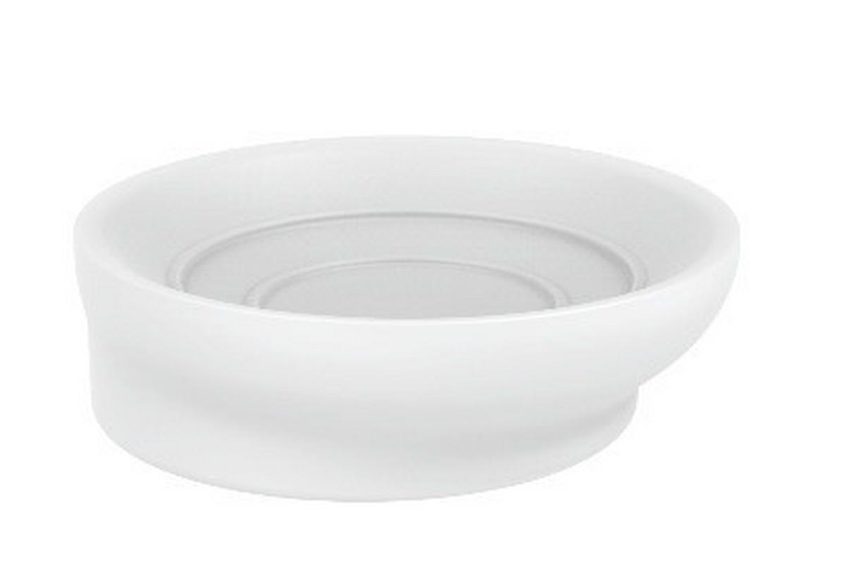 Vanička na mýdlo Hug, 9,5/2,9cm, bílá - bílá, Moderní, plast (9,5/2,9cm) - Premium Living