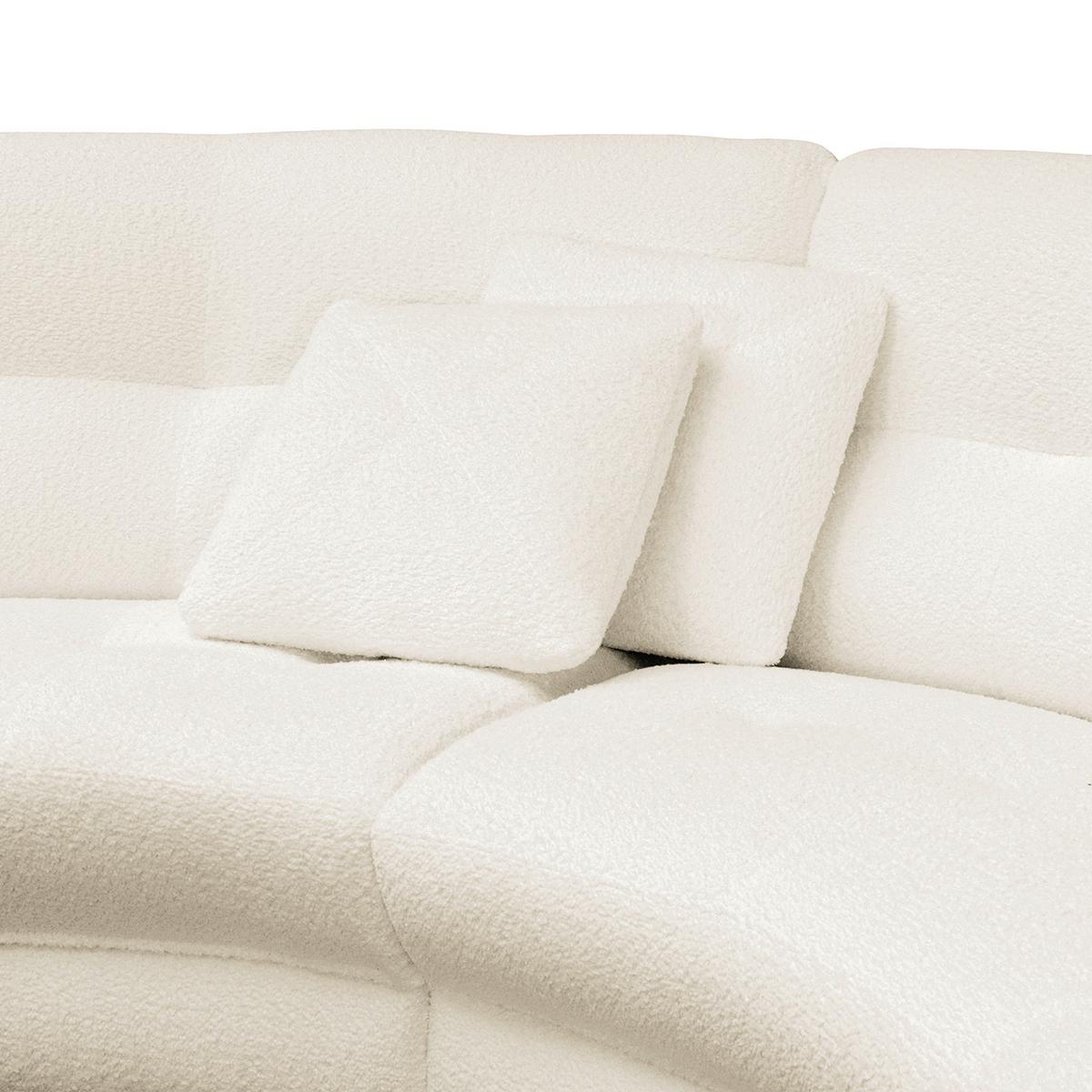 Ecksofa Bretania, Weiß S: 113x300 cm - Schwarz/Weiß, Design, Textil (113/300cm) - Livetastic