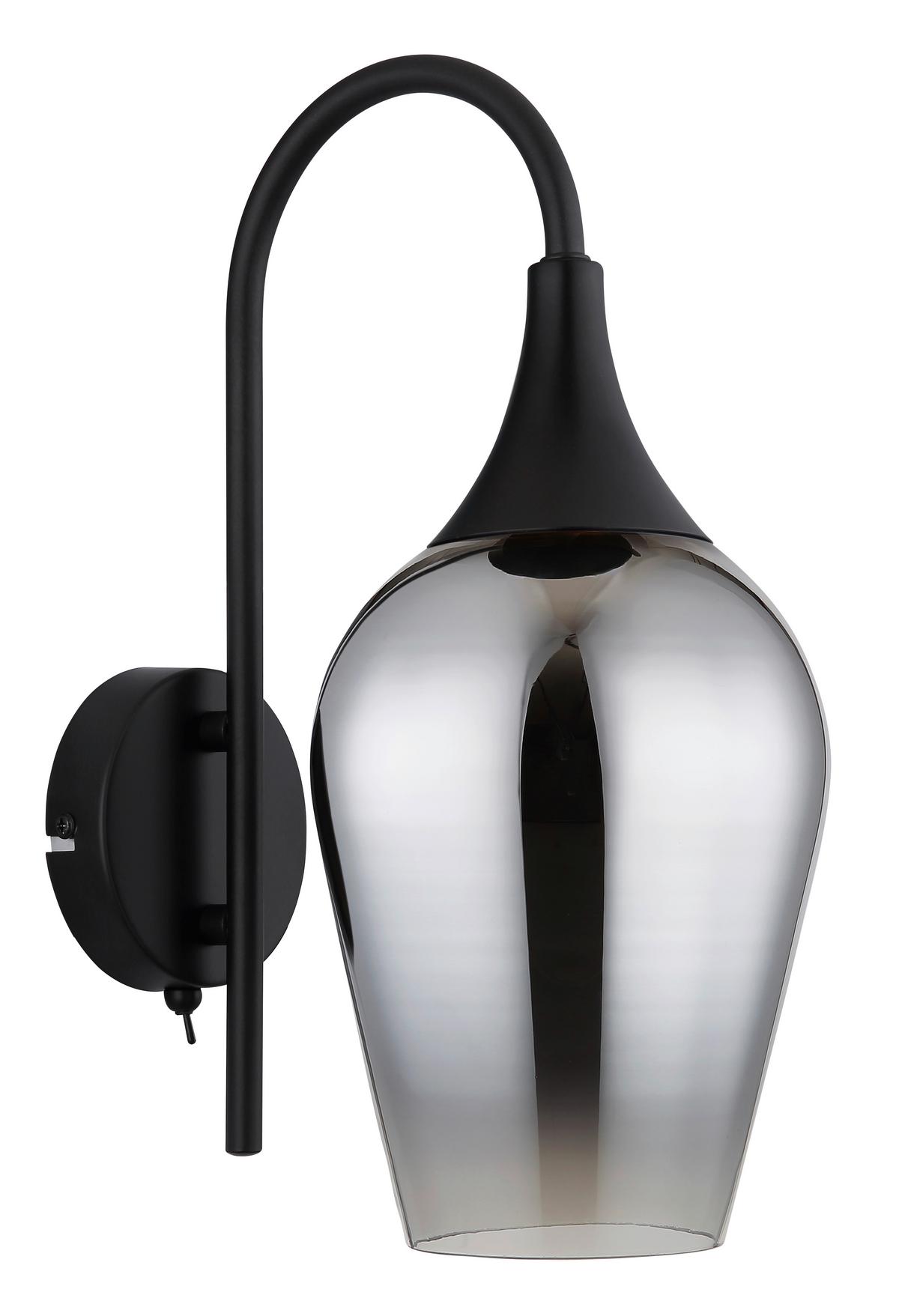 Wandleuchte 15552w3 - Klar/Chromfarben, Design, Glas/Metall (15/30cm) - Globo
