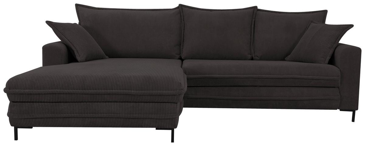Ecksofa Armellia Anthrazit S: 174x272 cm - Anthrazit/Schwarz, Design, Textil (174/272cm) - MID.YOU