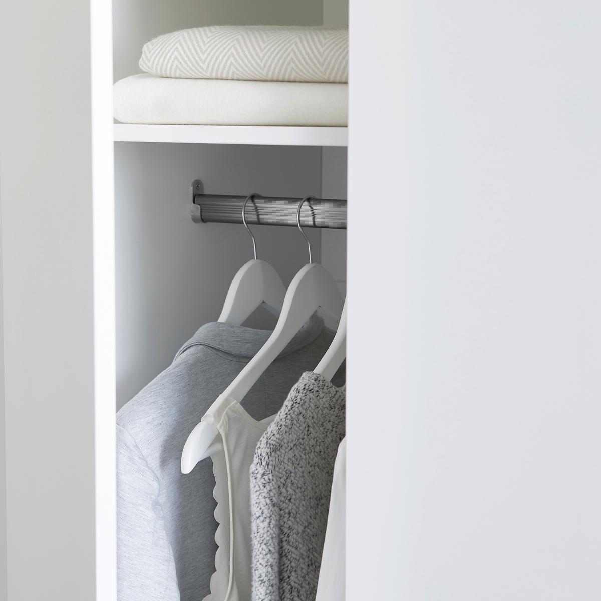 Šatní skříň MILO šírka 115 cm - bílá/barvy stříbra, Moderní, kov/dřevo (115/176/55cm) - Bessagi Home