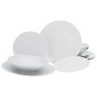 Tafelservice Keramik 4 Personen Geschirr Set Weiß - Weiß, Trend, Keramik (36,5/36,5/34,5cm) - Creatable