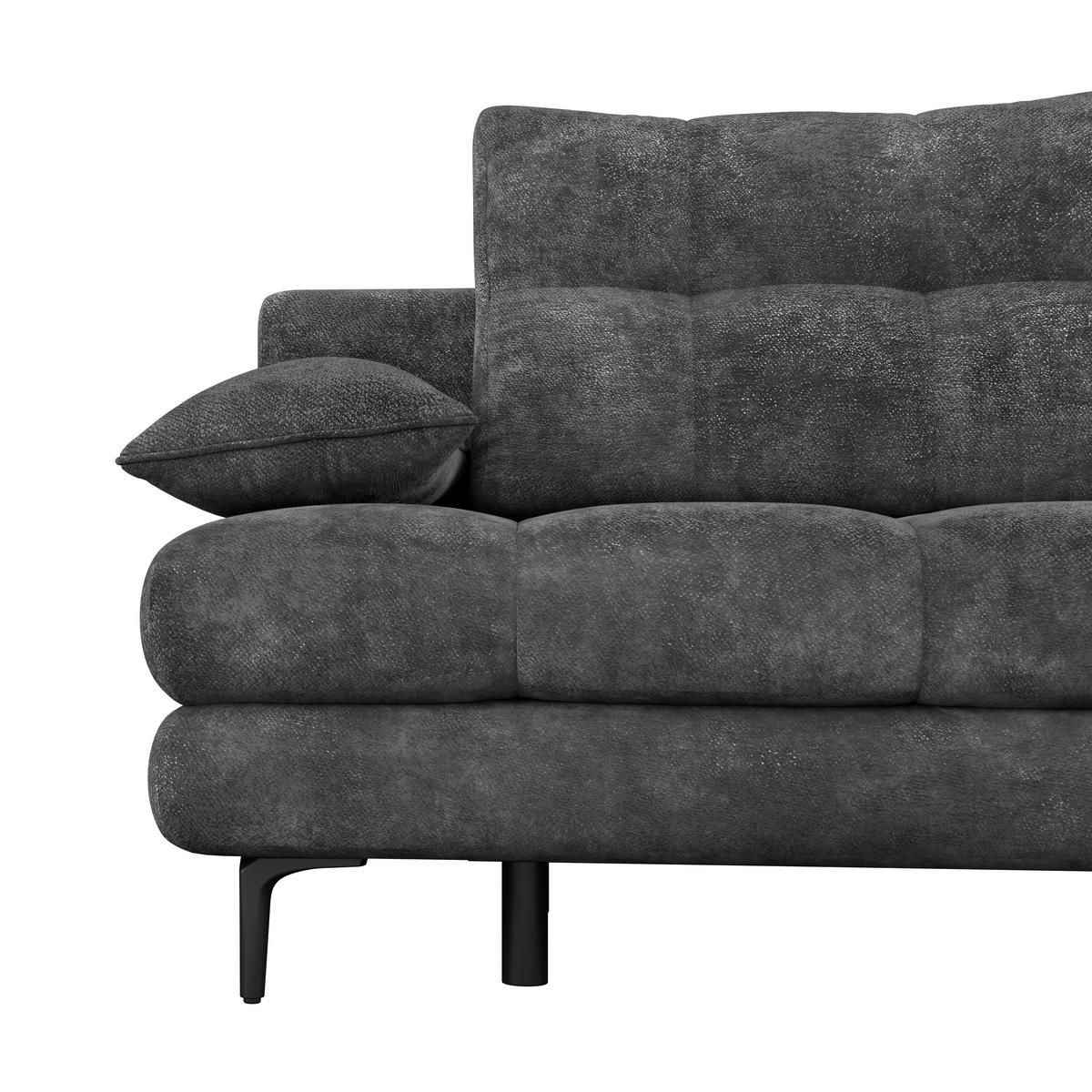 Schlafsofa Perla Schwarz B: 203 cm - Schwarz, KONVENTIONELL, Textil (203/94/96cm)