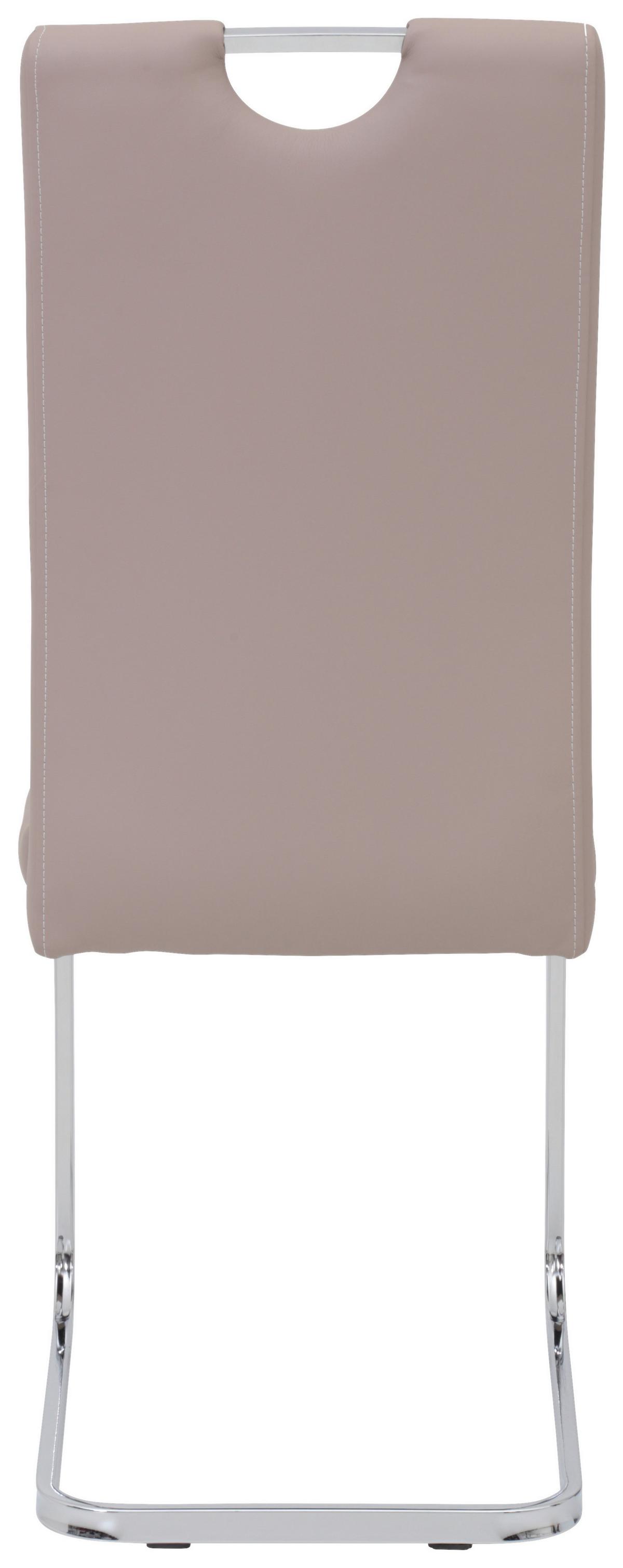 Schwingstuhl Ruby S Cappuccino Gepolstert 4er-Set - Chromfarben/Weiß, MODERN, Textil/Metall (44/104/57,5cm) - MID.YOU