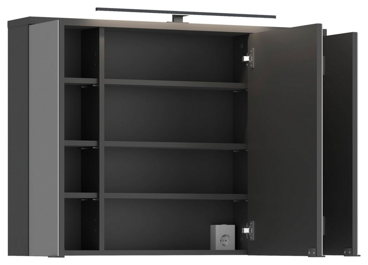 Spiegelschrank Manhattan Man Ll5 - Anthrazit, MODERN, Glas/Holzwerkstoff (100/72,6/19,7cm) - Luca Bessoni