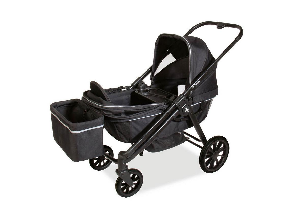 Bollerwagen 2 in 1 Kinder- und Bollerwagen - Schwarz, Basics, Kunststoff/Textil (120/65/105cm) - Pinolino