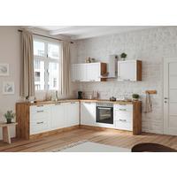 Eckküche Meran Ohne Geräte 240x240 Cm Weiß/eiche Dekor - Eiche Wotan/Weiß, LIFESTYLE, Holzwerkstoff (240/240cm) - Held