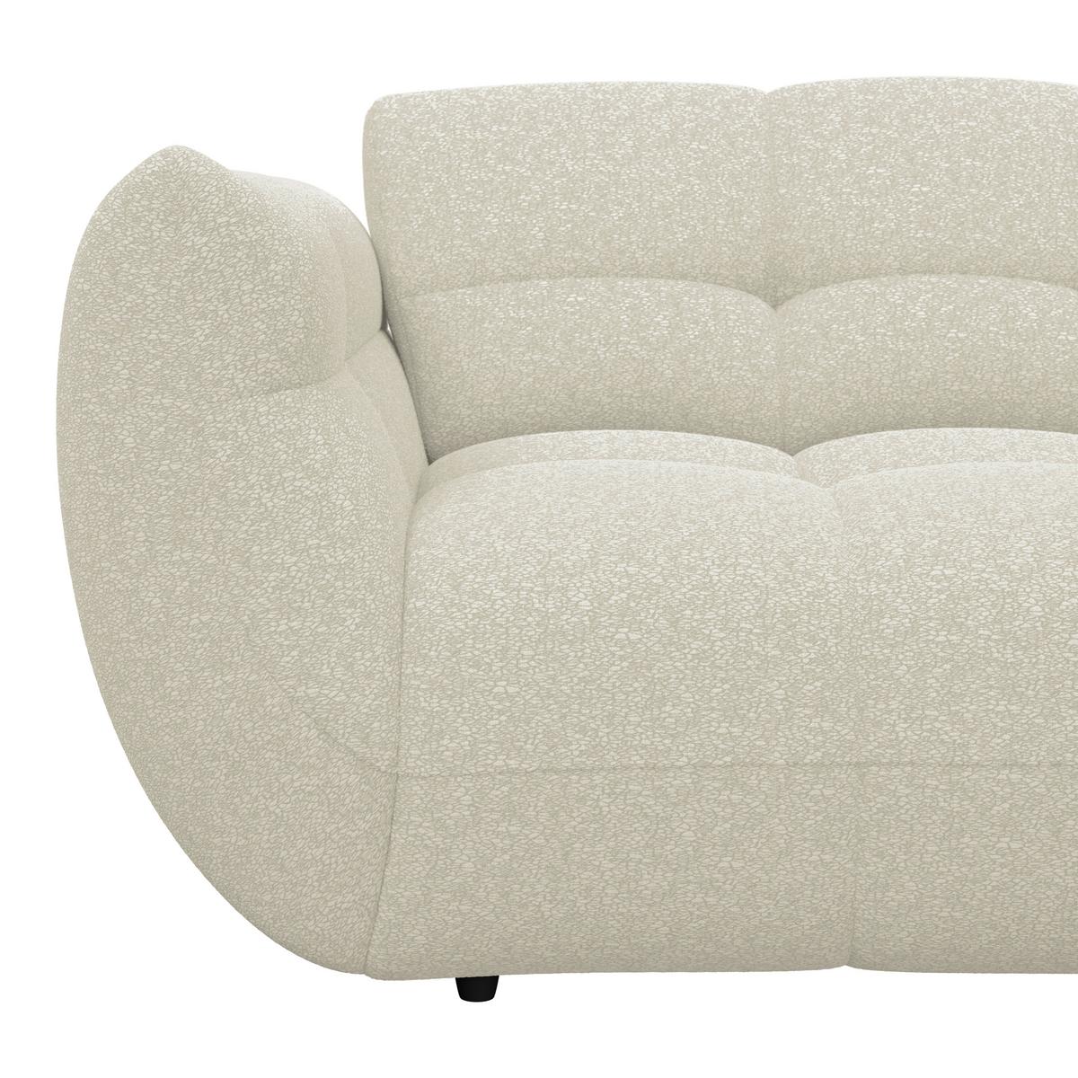 Ecksofa Panda Chenille elfenbein, 280x178cm - Elfenbein/Schwarz, Trend, Textil (280/178cm)