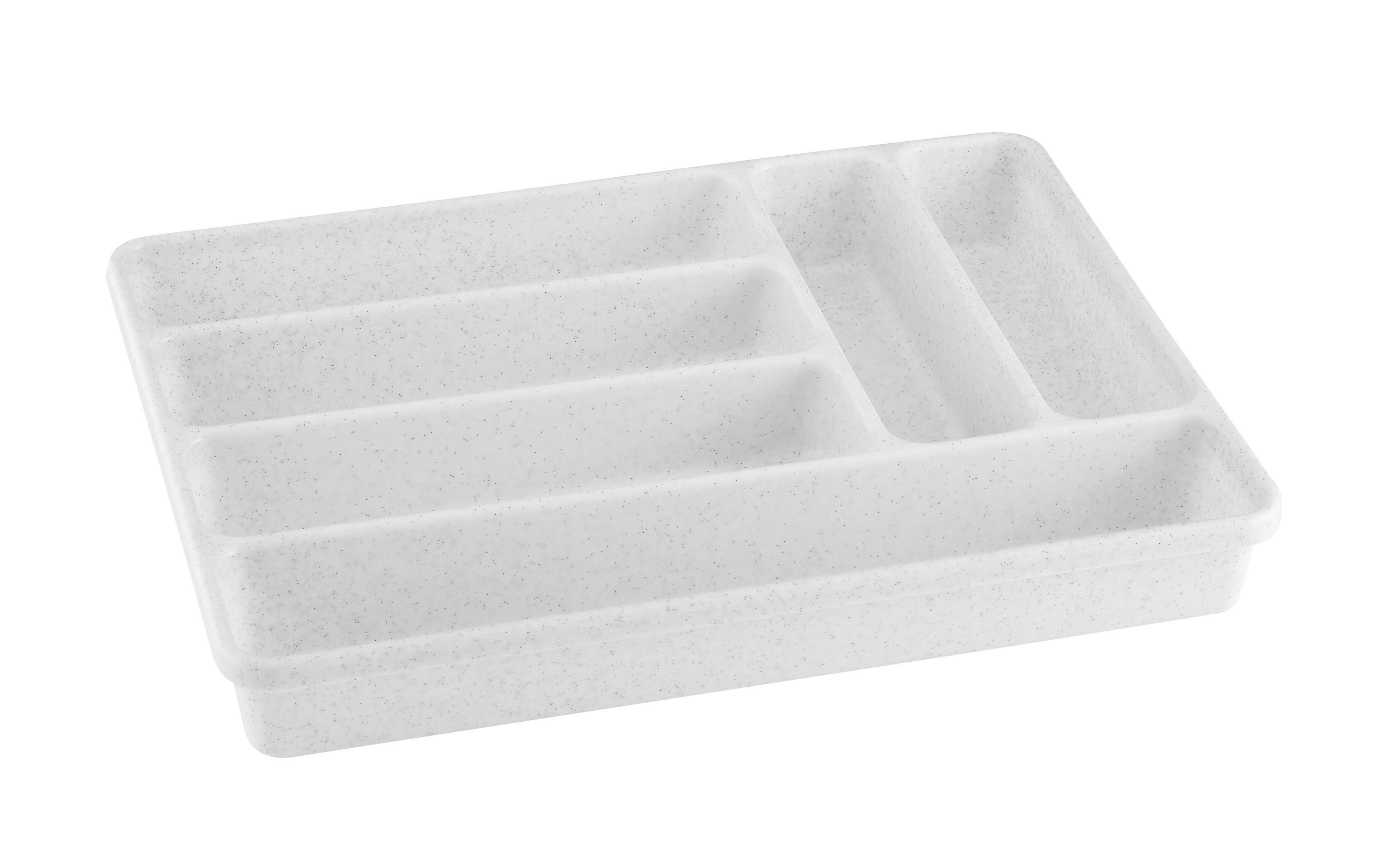 Evőeszköz Tartó 6 Rekeszes - fehér, Konventionell, műanyag (26/5/36cm)