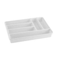 Besteckeinsatz Aus Kunststoff M. 6 Fächern Herbert, 36x26 Cm - Weiß, KONVENTIONELL, Kunststoff (26/5/36cm)
