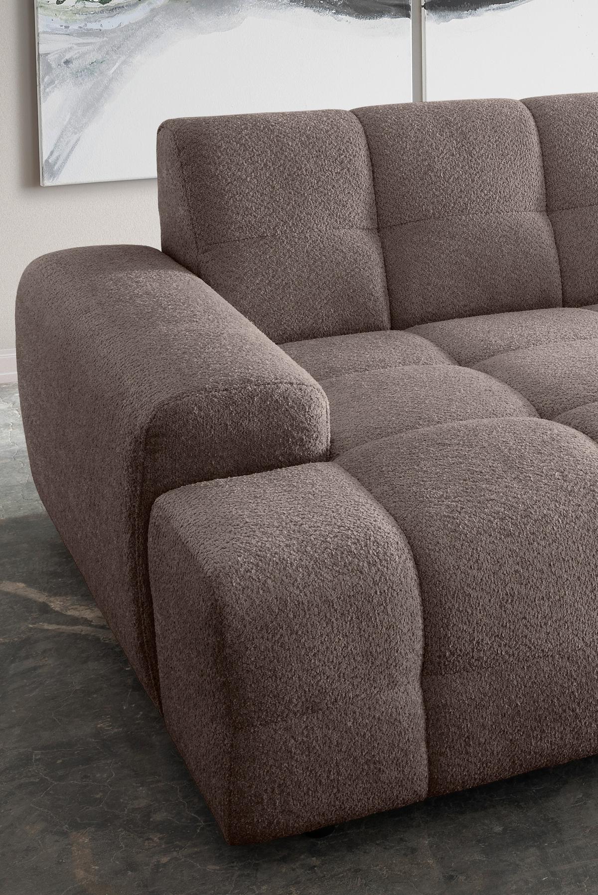 Bigsofa Bosco, Taupe B: 304 cm - Taupe/Schwarz, MODERN, Textil (304/87/155cm) - Livetastic