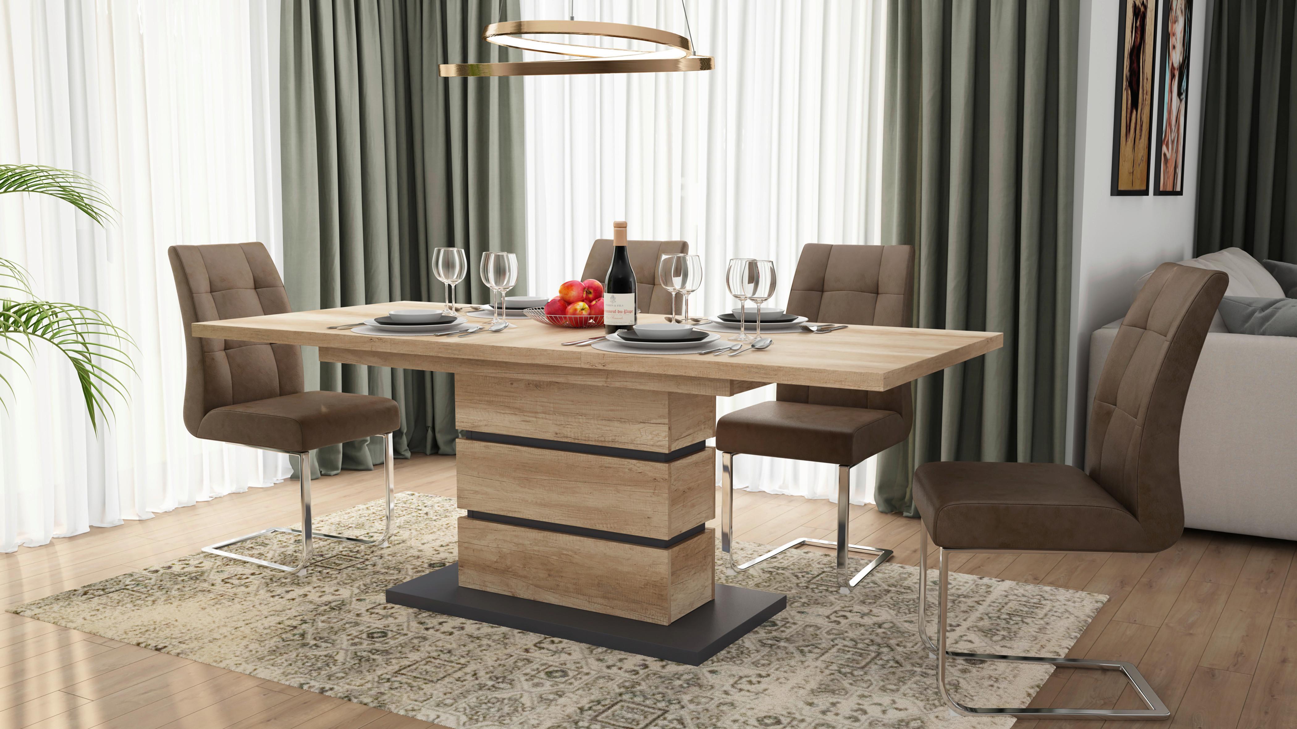 Schwingstuhl-Set Marlen XXL Braun/Silberfarben B: 47 cm - Silberfarben/Braun, LIFESTYLE, Textil/Metall (47/96/62cm) - MID.YOU