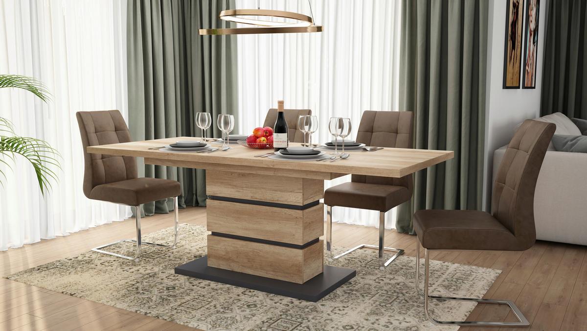 Schwingstuhl-Set Marlen XXL Braun/Silberfarben B: 47 cm - Silberfarben/Braun, LIFESTYLE, Textil/Metall (47/96/62cm) - MID.YOU