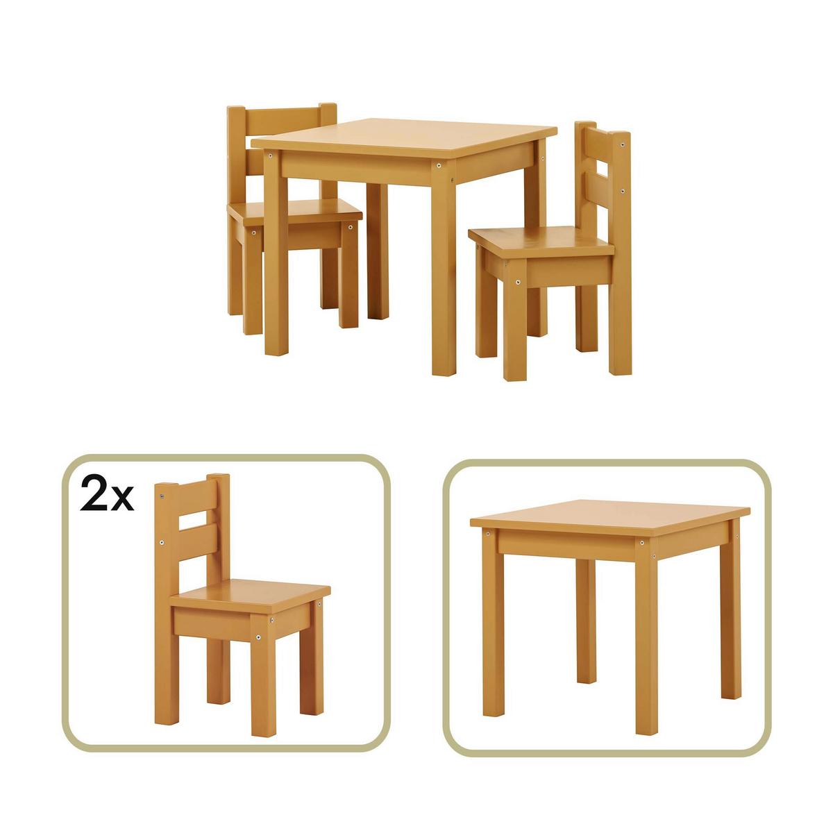 Kindersitzgruppe Bunde Mads Gelb - Gelb, MODERN, Holz - MID.YOU