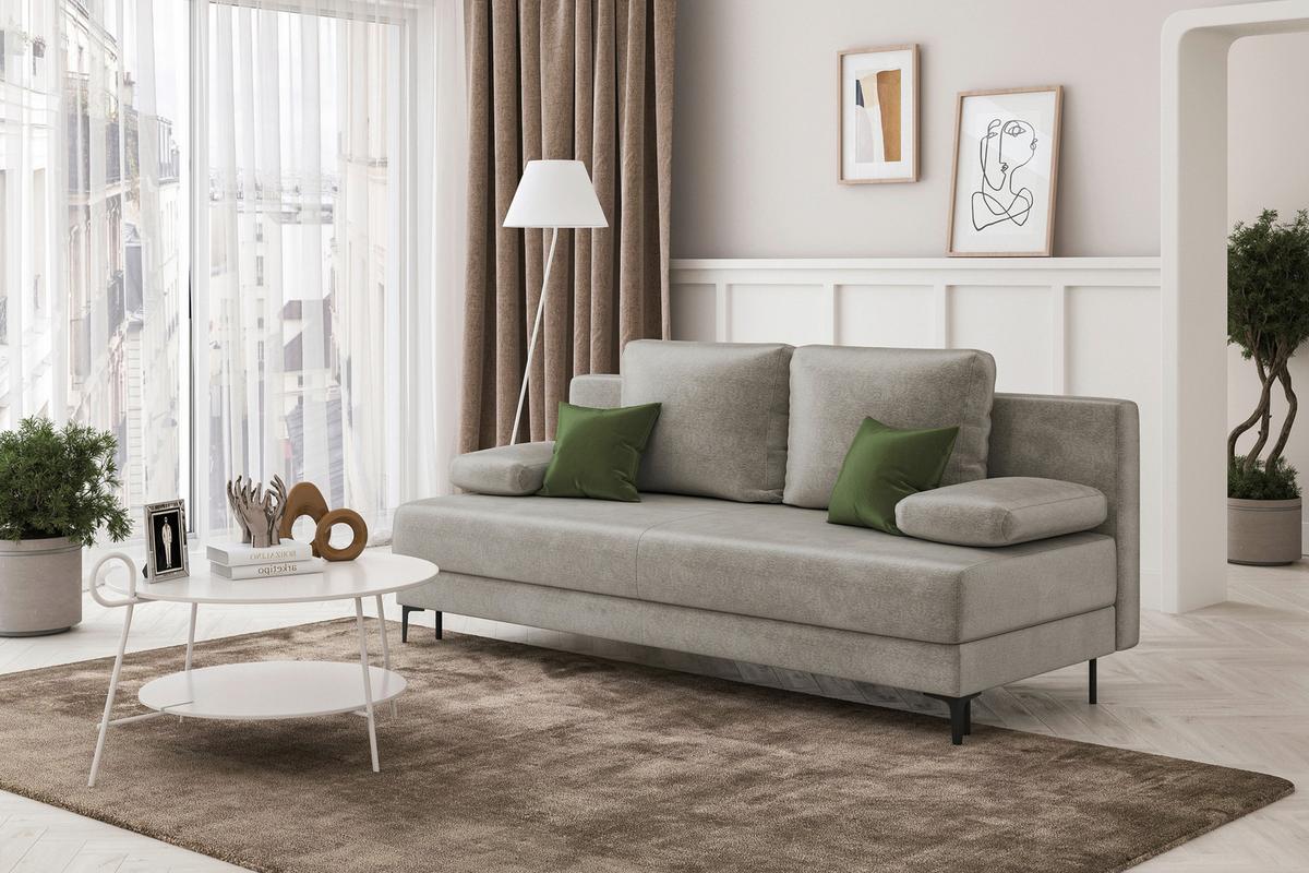 Schlafsofa Leipzig Dunkelgrau B: 200cm - Dunkelgrau/Schwarz, Design, Textil (200/78,5/88cm) - MID.YOU