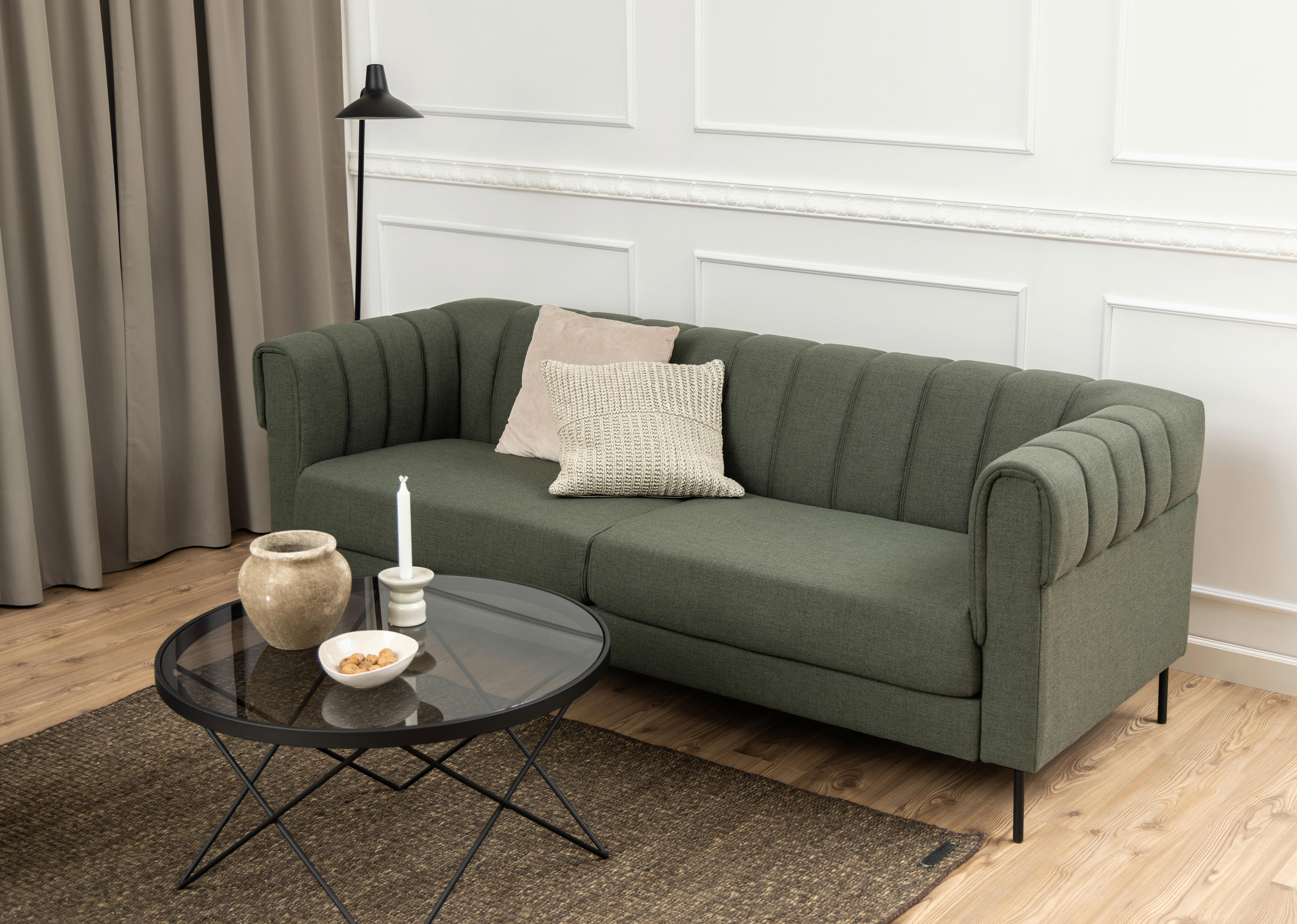Konferenčný stolík CUXTON 80 - čierna/sivá, Design, kov/sklo (80/45/80cm) - Livetastic