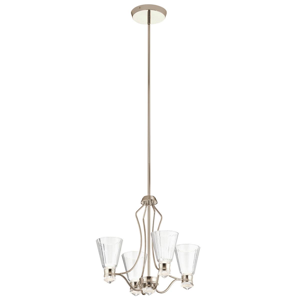 Kronleuchter H: 59,3 cm 9-Flammig - Nickelfarben, Design, Glas/Metall (50.3/59.3cm) - Elstead Lighting