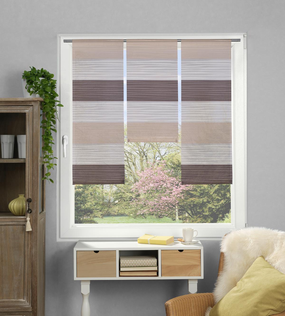 Flächenvorhang Gabi 3er Set - Bernsteinfarben, KONVENTIONELL, Textil (30/80cm) - Schmidt W. Gmbh