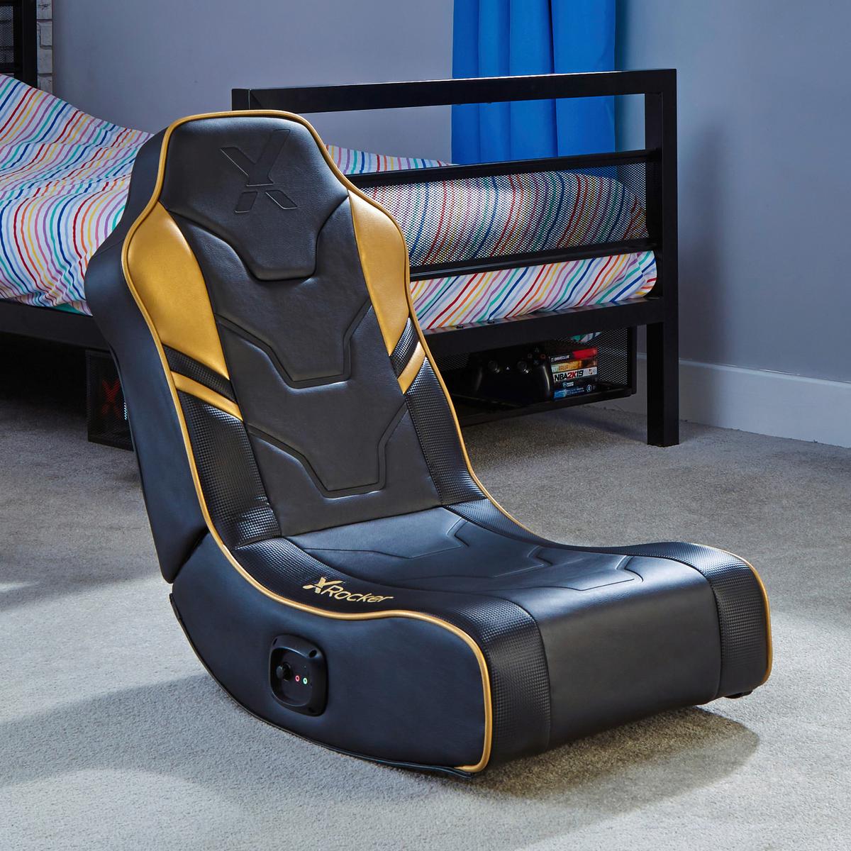 Gamingsessel Shadow 2.0 - Goldfarben/Schwarz, MODERN, Textil (42/64/75cm) - X Rocker