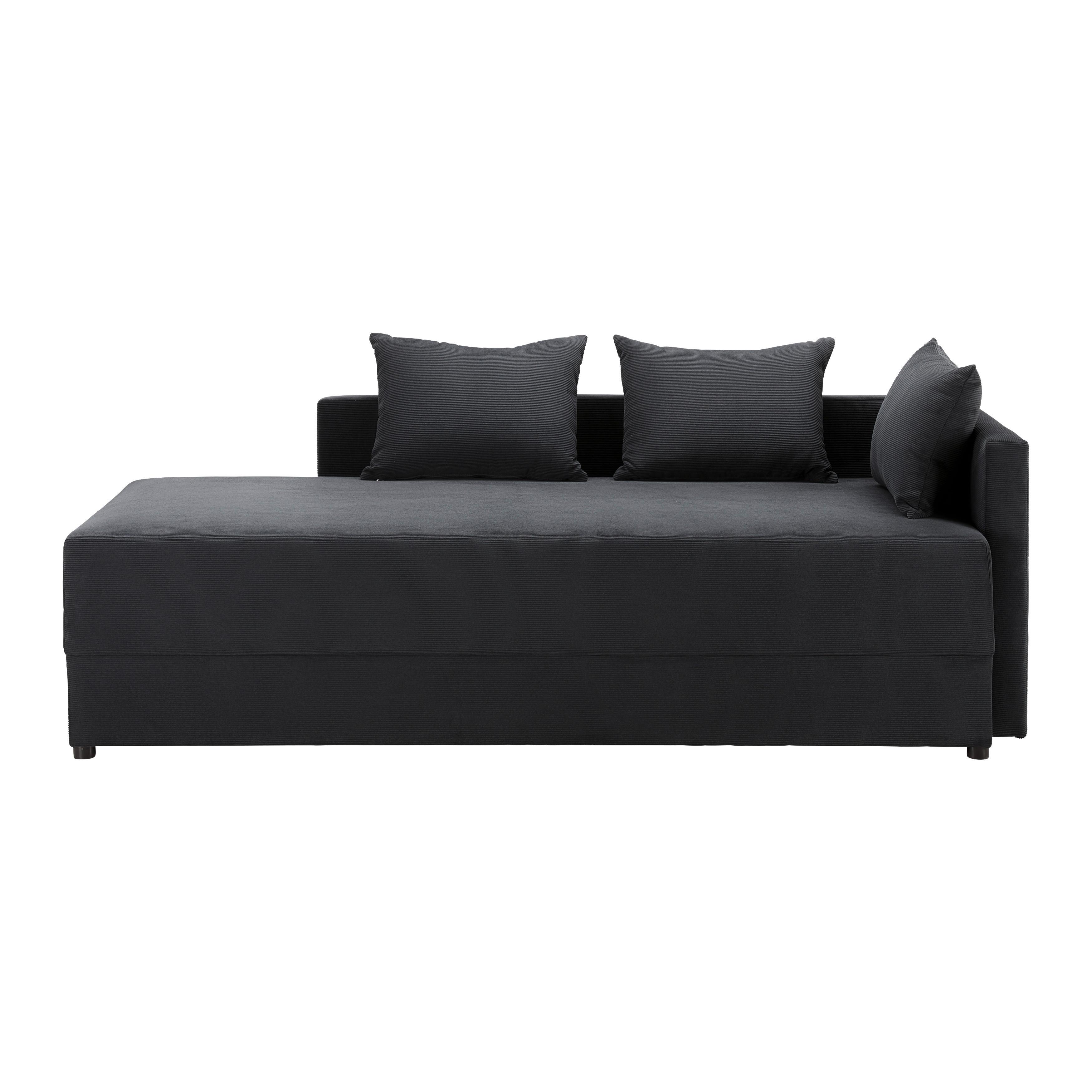 Pohovka ELEA čierna - čierna/tmavosivá, Modern, drevo/textil (90/100/210cm)