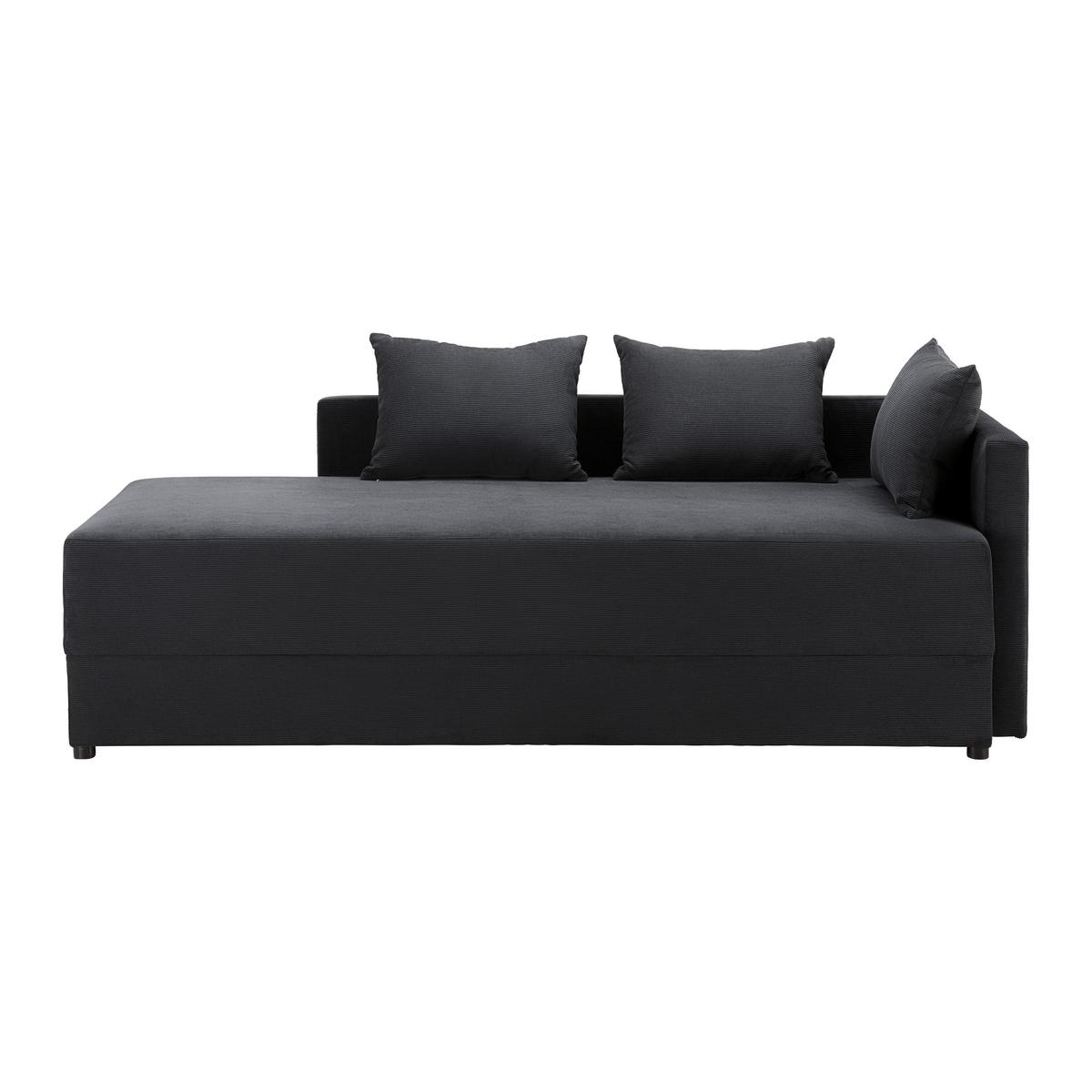 Pohovka ELEA čierna - čierna/tmavosivá, Modern, drevo/textil (90/100/210cm)