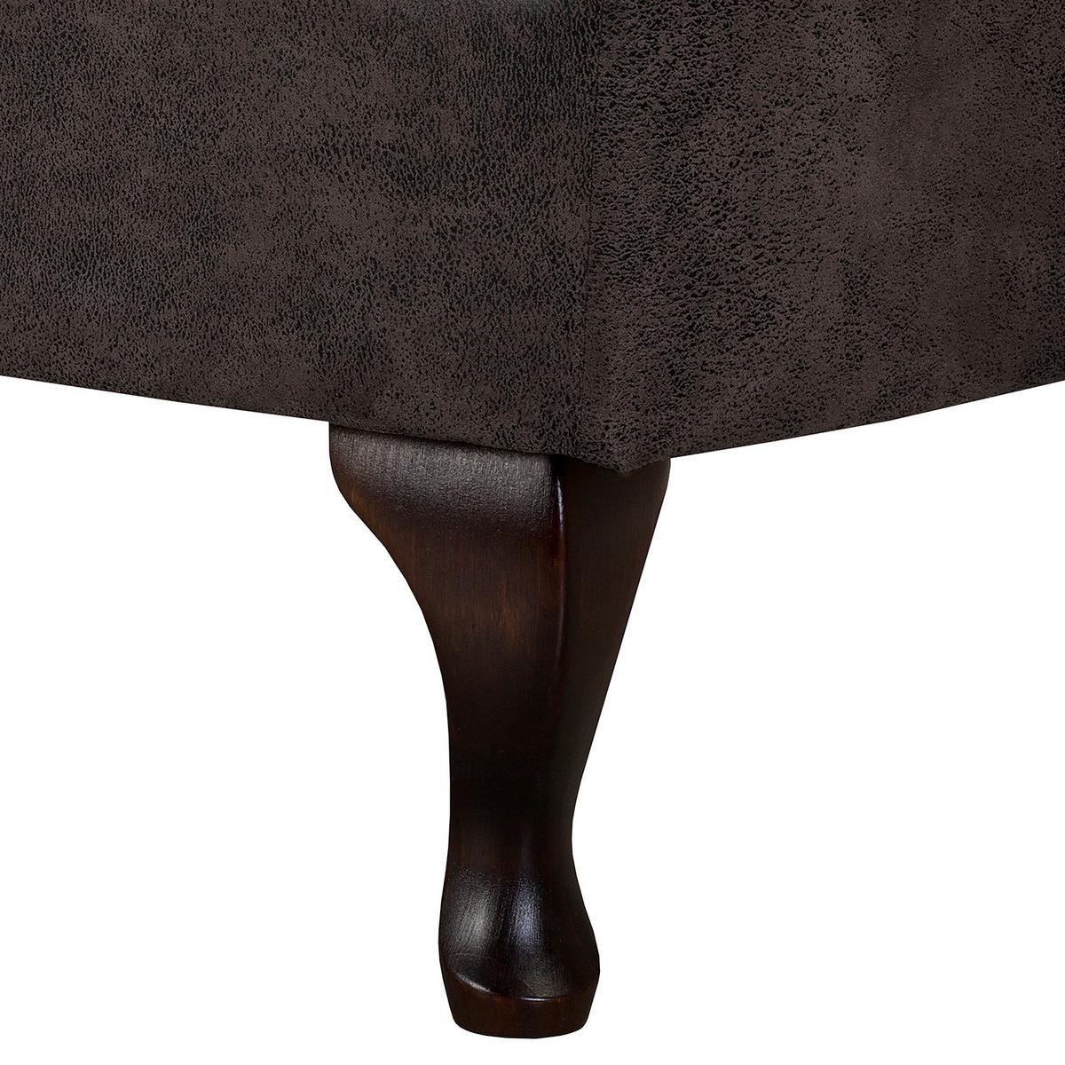 Récamiere Pako Schwarz B: 185cm - Schwarz/Braun, Design, Textil (185/93/75cm) - Livetastic