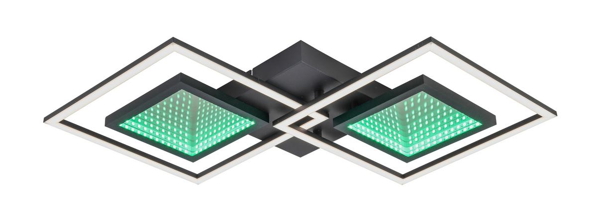 STROPNÉ LED SVIETIDLO PRECEVAL - čierna, kov/plast (41,8/75,3/6,7cm) - Premium Living