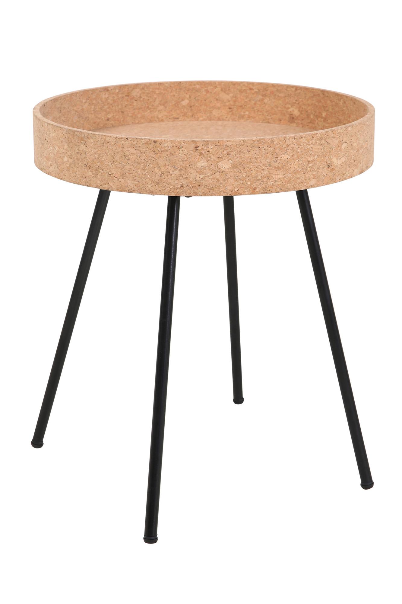 Beistelltischset Naturfarben/schwarz B: 45-38cm - Schwarz/Naturfarben, Design, Holz/Metall (45-38/45-38/50-45cm) - MID.YOU