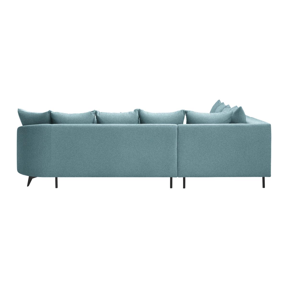 Rohová sedačka AXEL, levá, modrá žinylka - modrá/černá, Moderní, kov/textil (250/291cm) - Mömax
