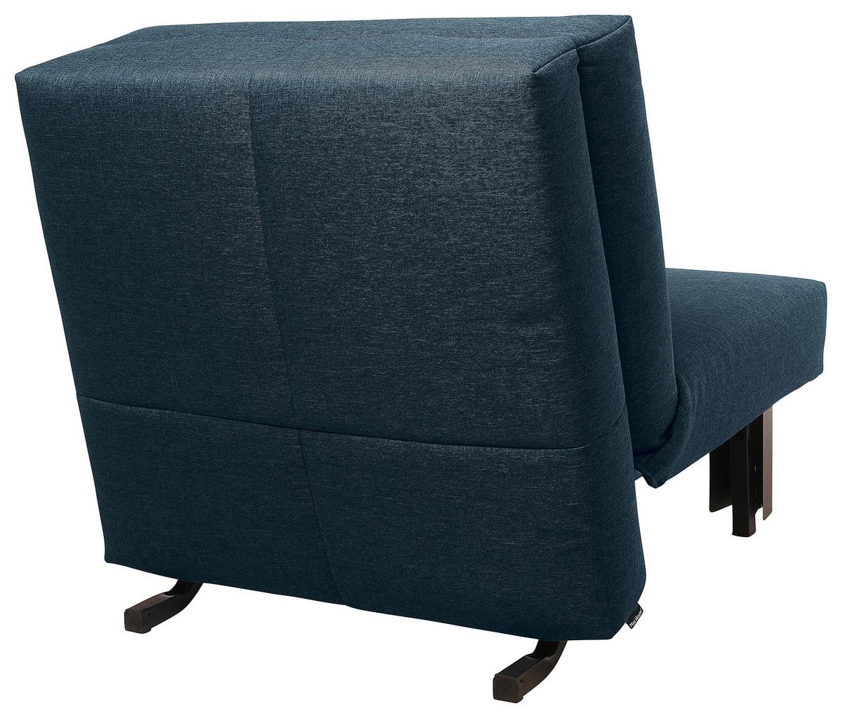 Schlafsessel Columbus Dunkelblau inkl. Zierkissen - Schwarz/Dunkelblau, Design, Textil (85/85/100cm) - Max Winzer