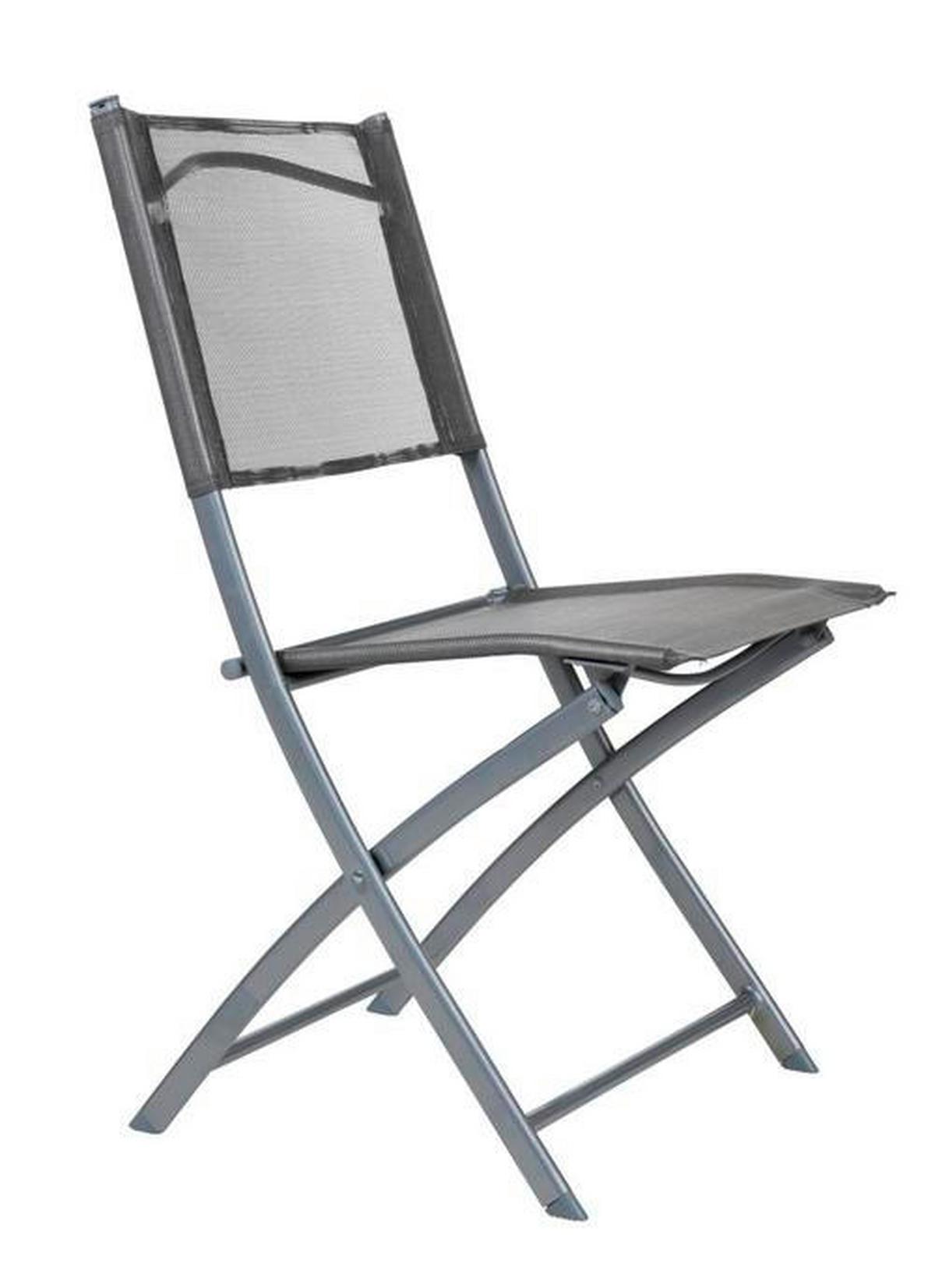 ZAHRADNÍ ŽIDLE RÜDIGER - světle šedá/antracitová, kov/textil (45/83/50cm) - Modern Living