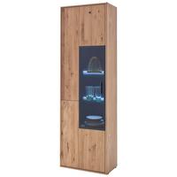 Vitrine Portland B: 64 cm Eichefarben - Eichefarben, Design, Glas/Holz (64/207/37cm) - Livetastic