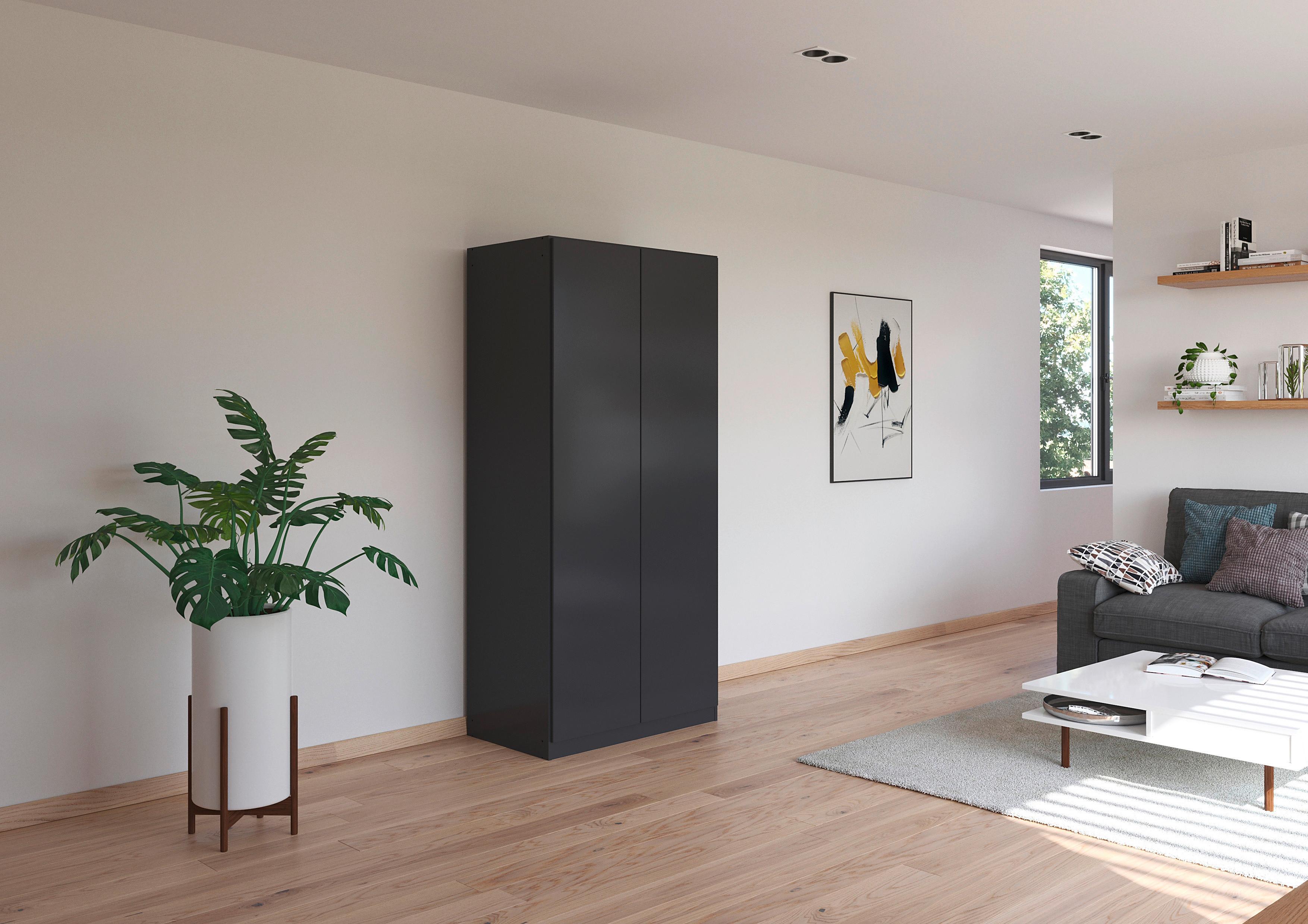 Drehtürenschrank Costa Grau B: 91 cm - Grau, MODERN, Holzwerkstoff (91/197/54cm) - Rauch Möbel