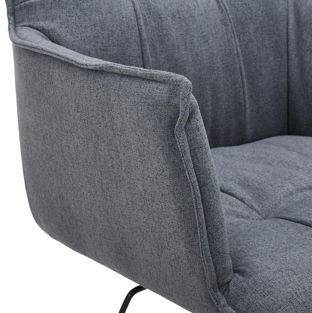 Drehstuhl Edwin höhenverstellbar Grau/Schwarz - Schwarz/Grau, MODERN, Kunststoff/Textil (60/79-90/63cm) - Livetastic