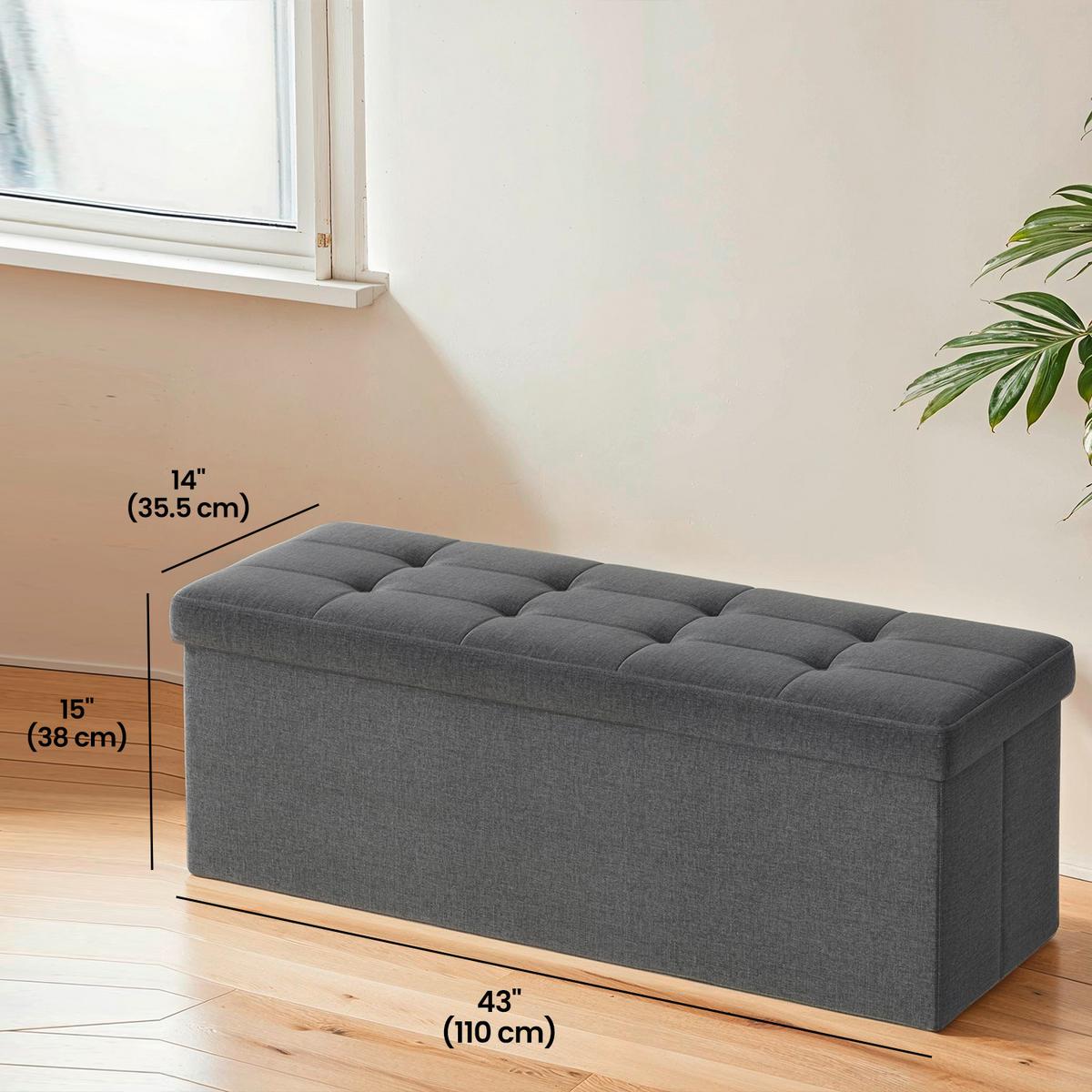 Sitzbox Grau B: 110 Cm - Grau, Basics, Holzwerkstoff/Textil (110/38/38cm)