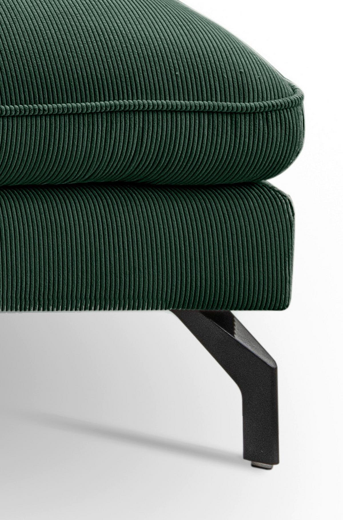 Wohnlandschaft Toronto Smaragdgrün U: 165x361x168cm - Smaragdgrün/Schwarz, Basics, Holz/Textil (165/361/168cm) - MID.YOU