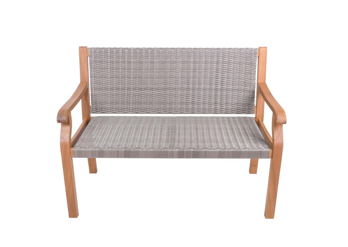 Gartenbank Holz Rosario 2-Sitzer - Braun/Grau, MODERN, Holz/Kunststoff (60/90/120cm) - Gardenson