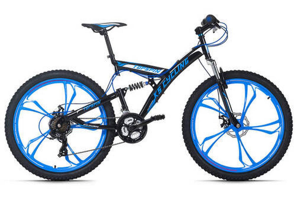 Mountainbike Fully 26 Zoll Topspin 21 Gänge - Blau/Schwarz, Basics, Metall (180/70/100cm) - KS Cycling
