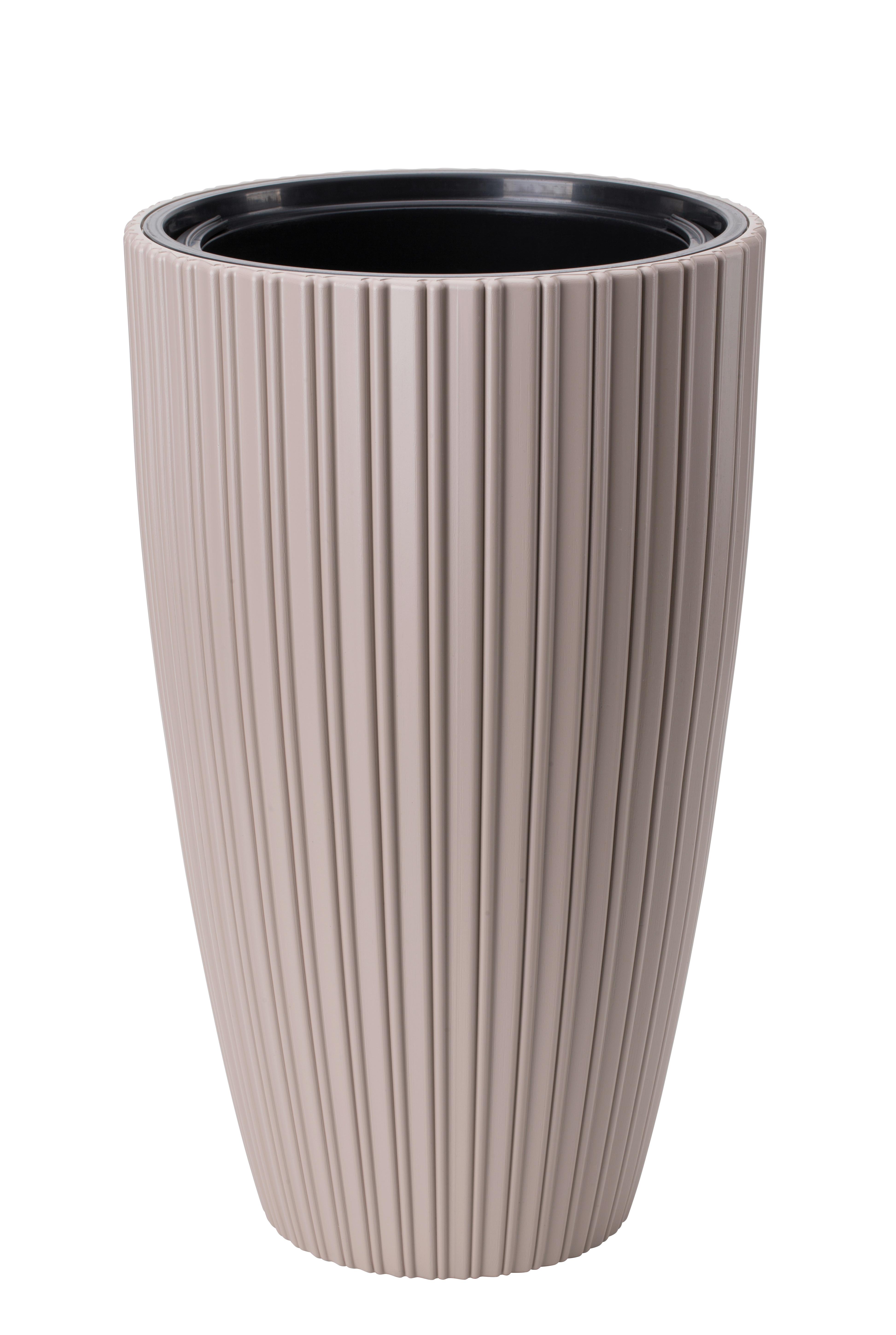 Obal na květináč MIRA 40 - šedohnědá, Konvenční, plast (39/58,0/38,5cm) - Mömax
