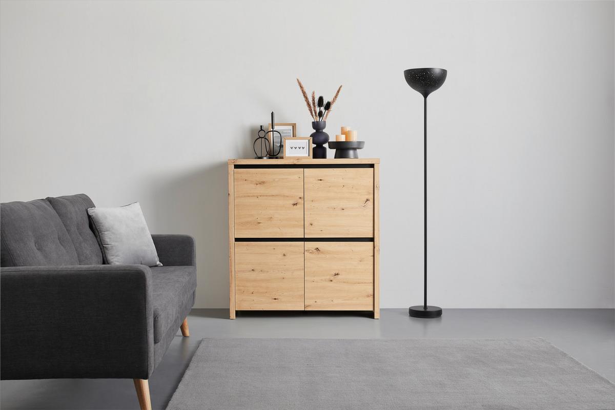 KOMODA LARIOS C -EXKLUSIV- - černá/dub artisan, Moderní, kompozitní dřevo (105/112/40cm) - Mömax