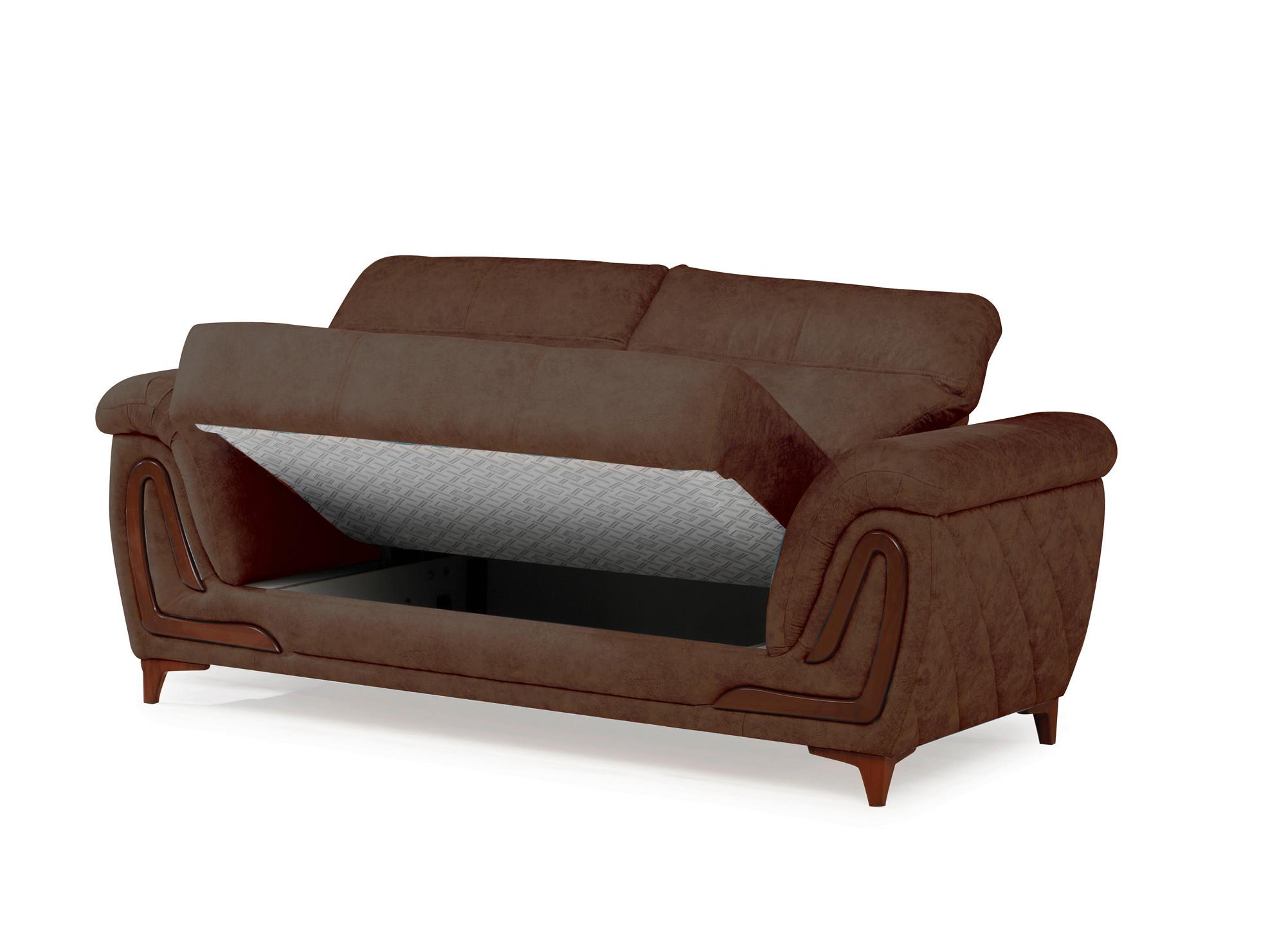 2-Sitzer-Sofa Alfa Mit Stauraum Webstoff Braun - Dunkelbraun/Braun, Design, Textil (191/87/98cm) - Livetastic
